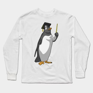 Penguin as Teacher with Pointer Long Sleeve T-Shirt